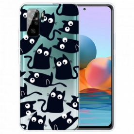 Hoesje voor Xiaomi Redmi Note 10 / 10S Meerdere Zwarte Katten