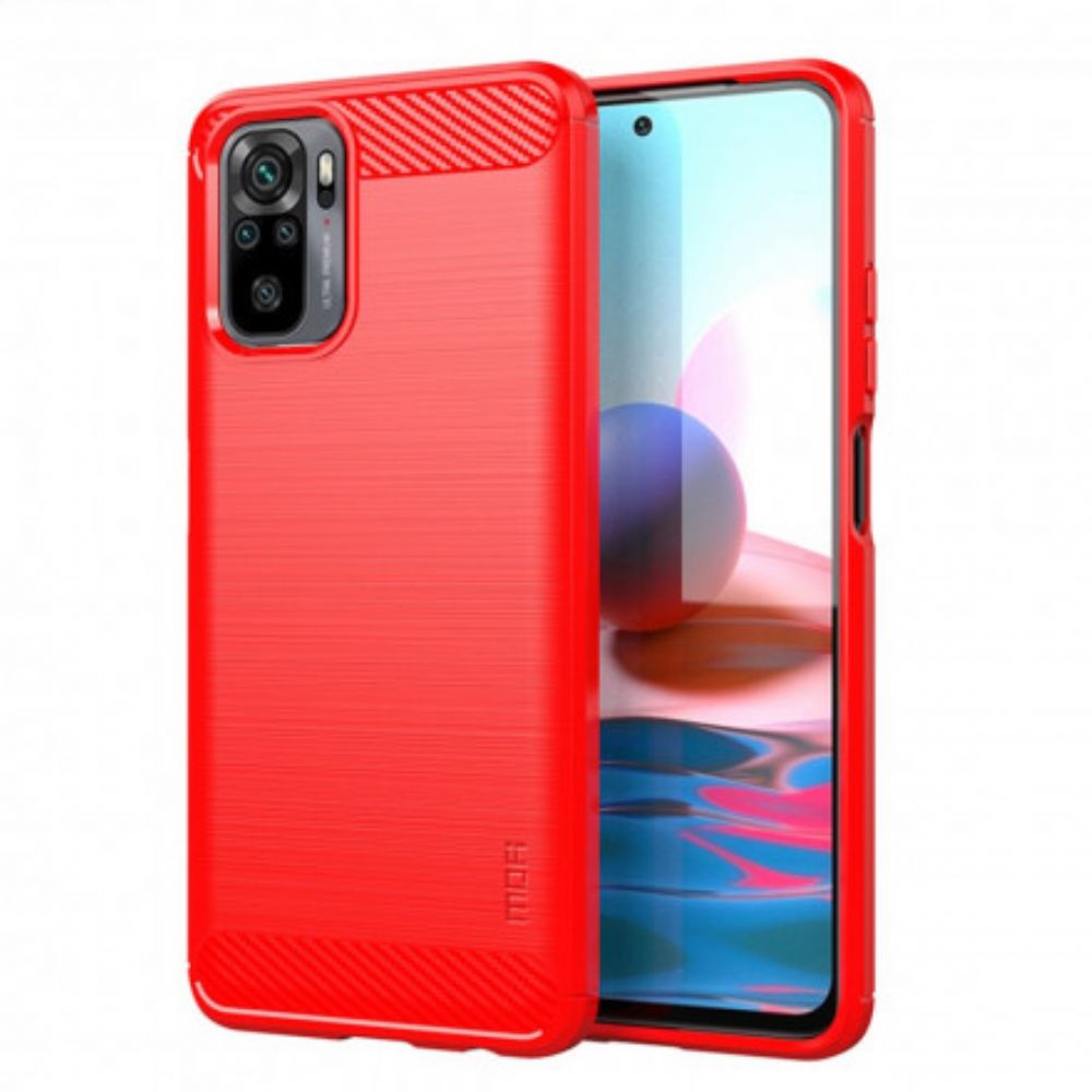 Hoesje voor Xiaomi Redmi Note 10 / 10S Mofi Geborstelde Koolstofvezel