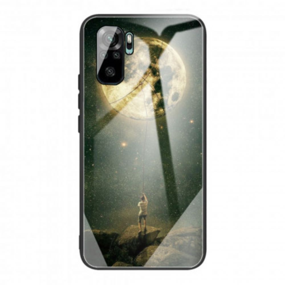 Hoesje voor Xiaomi Redmi Note 10 / 10S Moon Man Gehard Glas