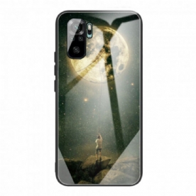 Hoesje voor Xiaomi Redmi Note 10 / 10S Moon Man Gehard Glas