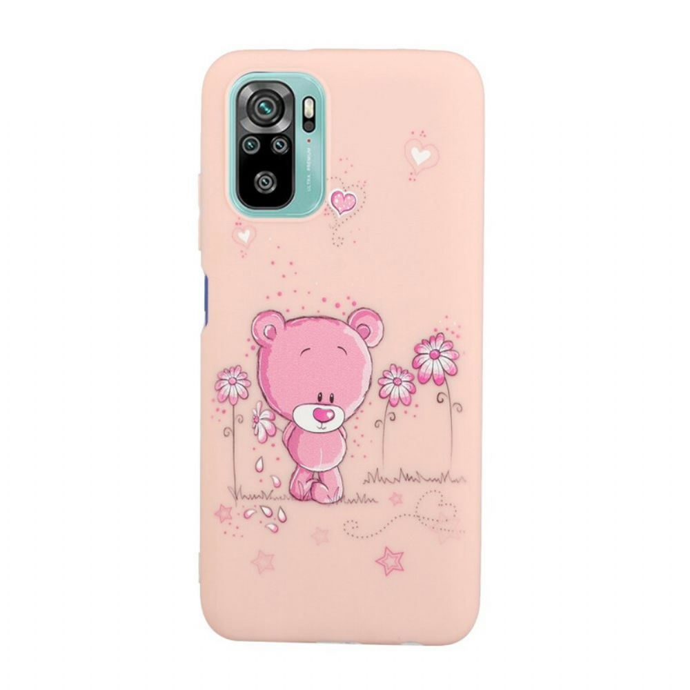 Hoesje voor Xiaomi Redmi Note 10 / 10S Teddybeer Met Kuskoord