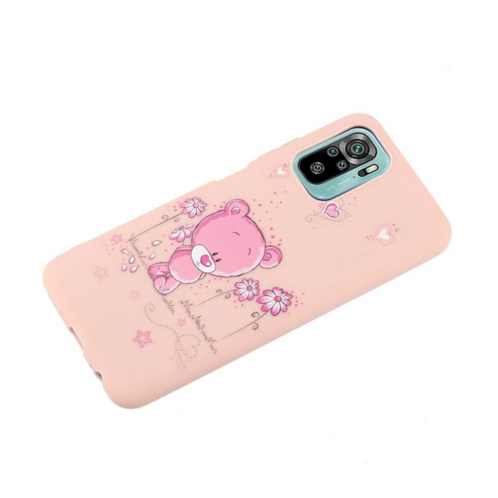 Hoesje voor Xiaomi Redmi Note 10 / 10S Teddybeer Met Kuskoord