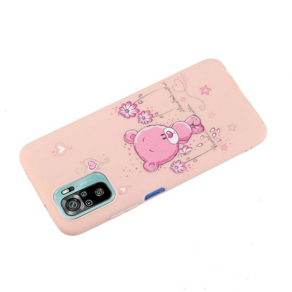 Hoesje voor Xiaomi Redmi Note 10 / 10S Teddybeer Met Kuskoord