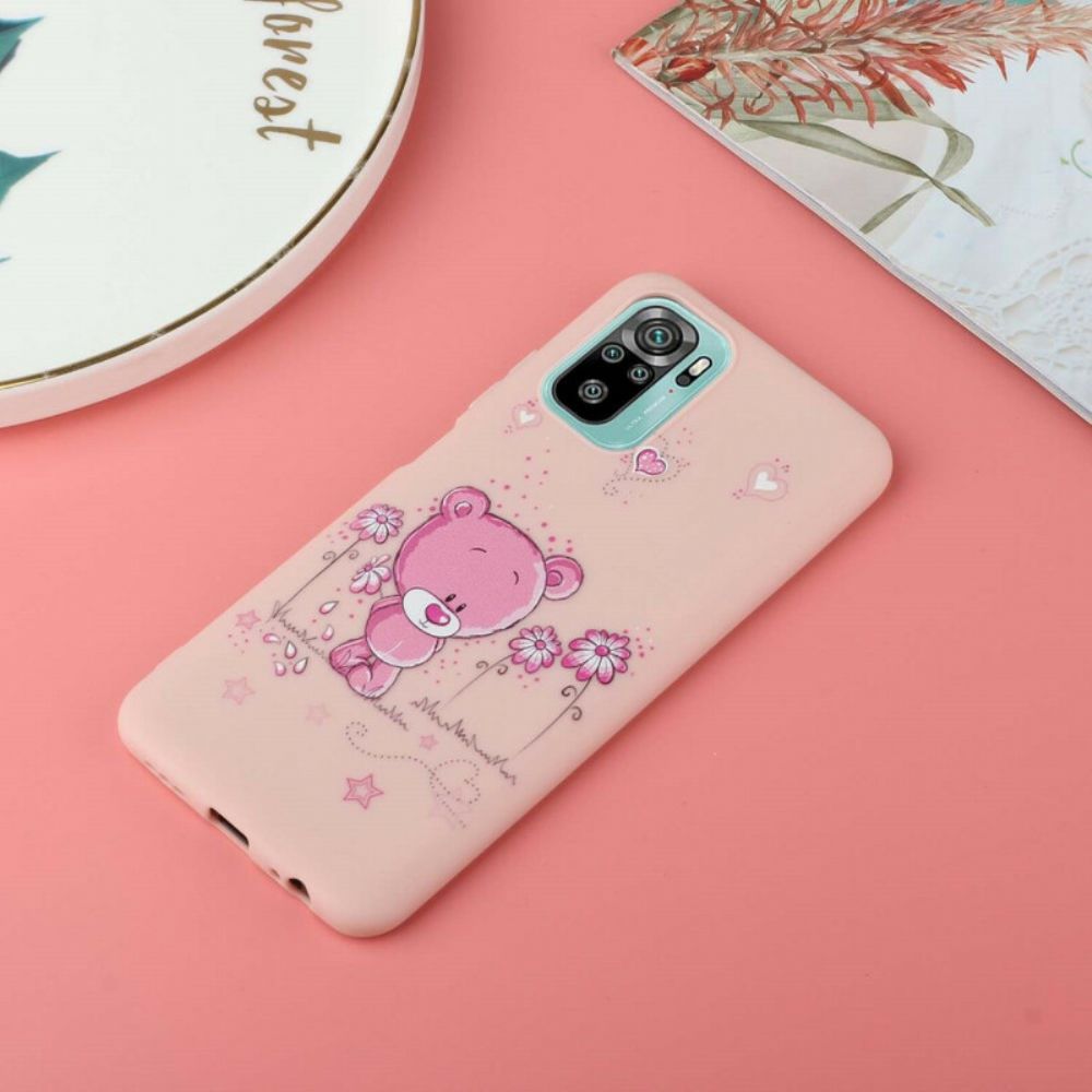 Hoesje voor Xiaomi Redmi Note 10 / 10S Teddybeer Met Kuskoord