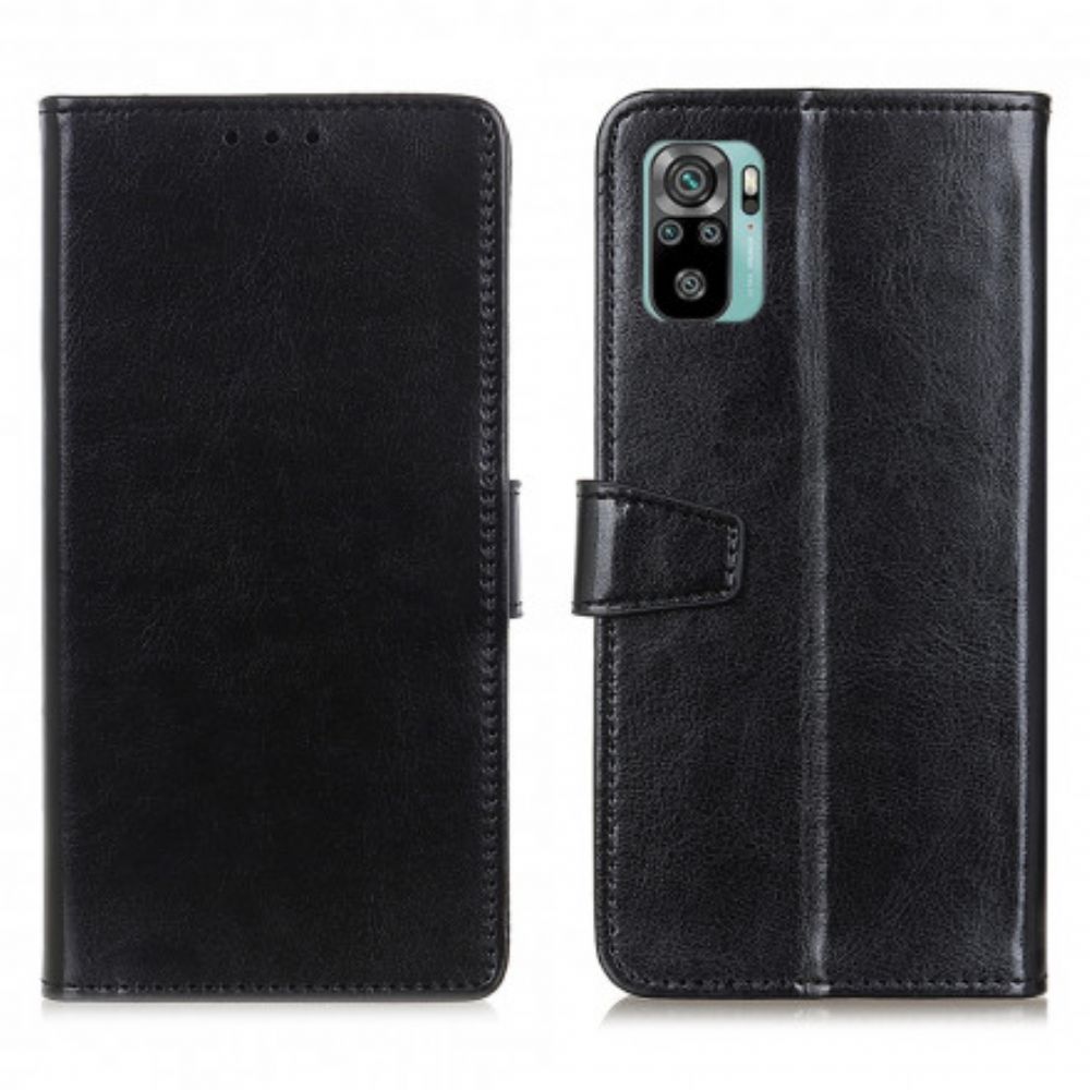 Leren Hoesje voor Xiaomi Redmi Note 10 / 10S Eenvoudig Glanzend Leereffect