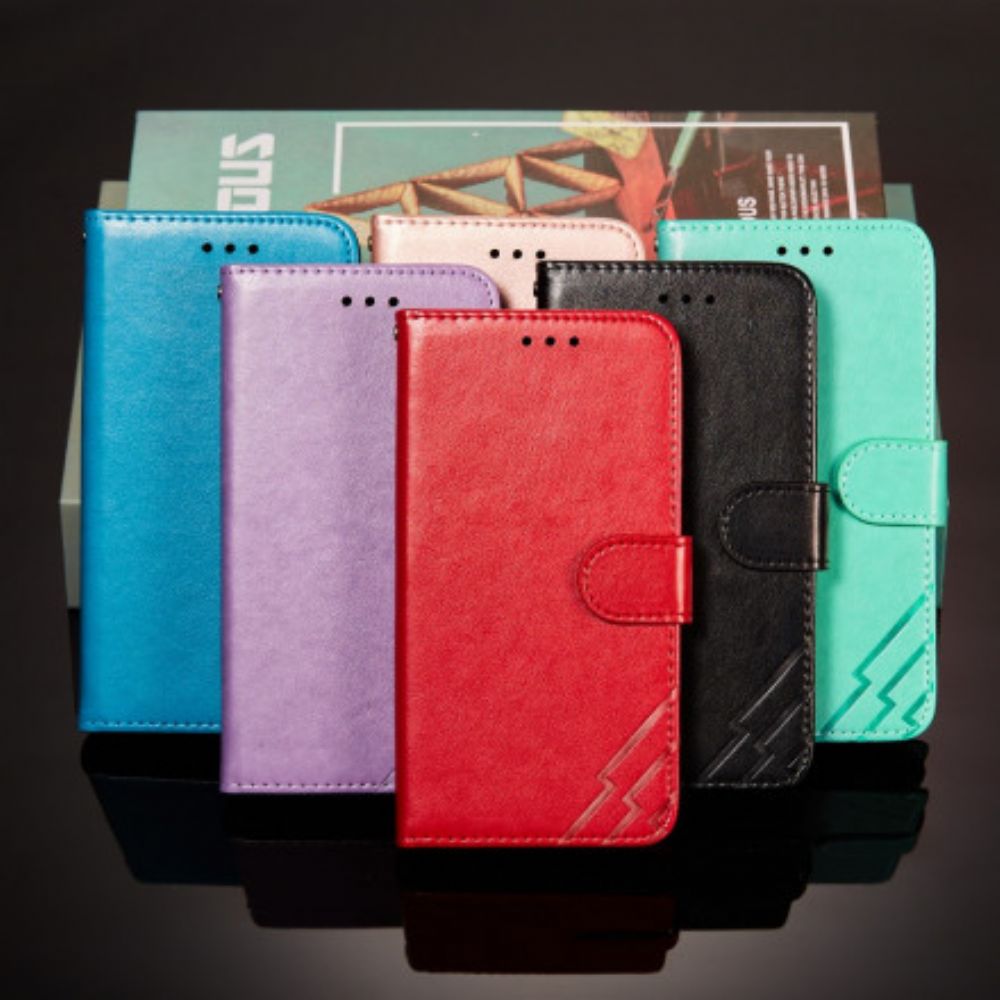 Leren Hoesje voor Xiaomi Redmi Note 10 / 10S Glanzend Leer Stijl