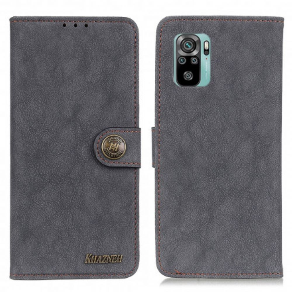 Leren Hoesje voor Xiaomi Redmi Note 10 / 10S Khazneh Retro Splitleer