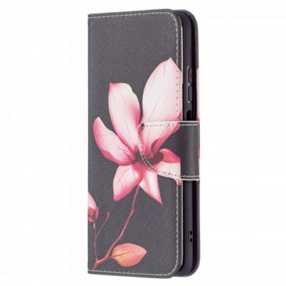 Leren Hoesje voor Xiaomi Redmi Note 10 / 10S Roze Bloem