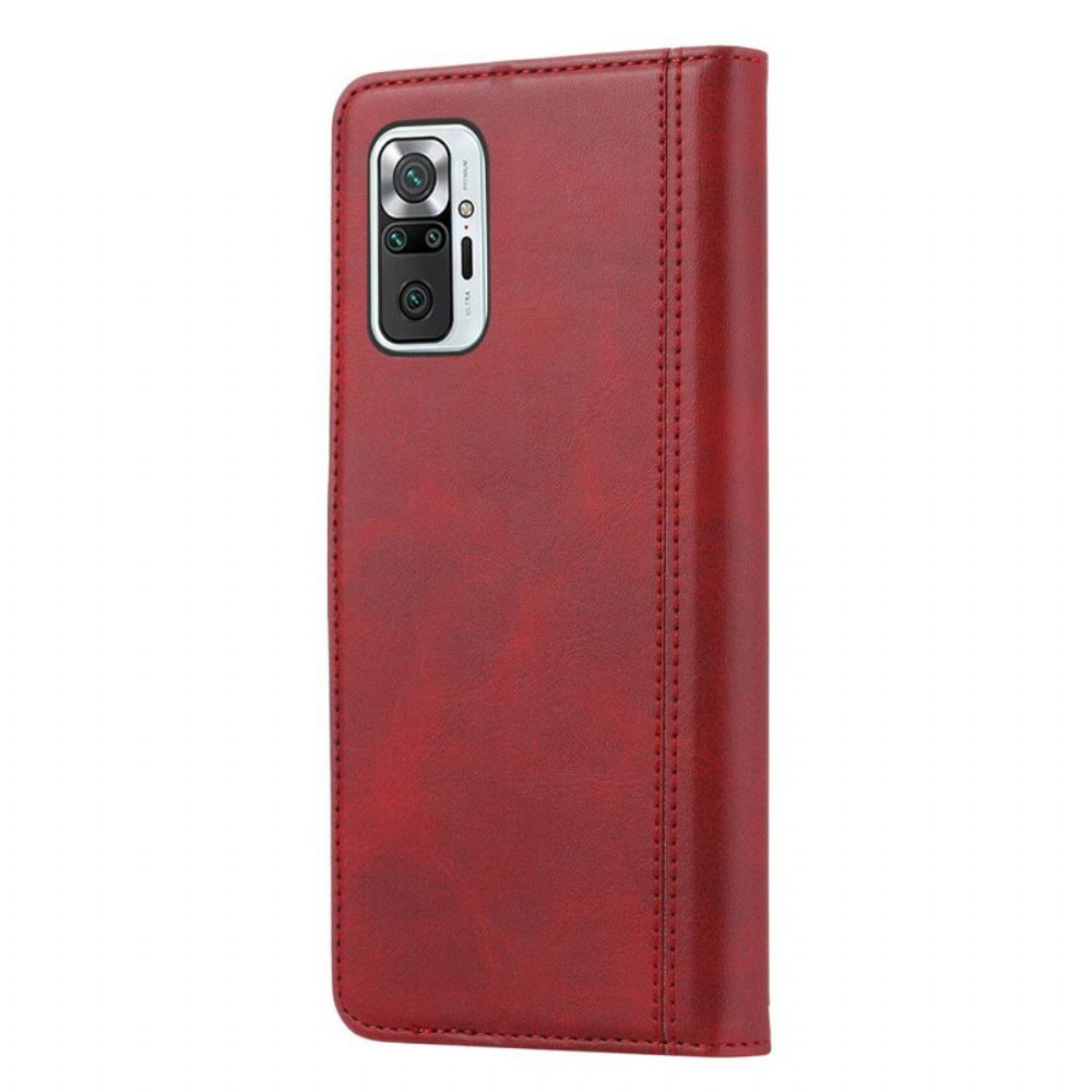 Leren Hoesje voor Xiaomi Redmi Note 10 / 10S Voorste Kaarthouder En Riem