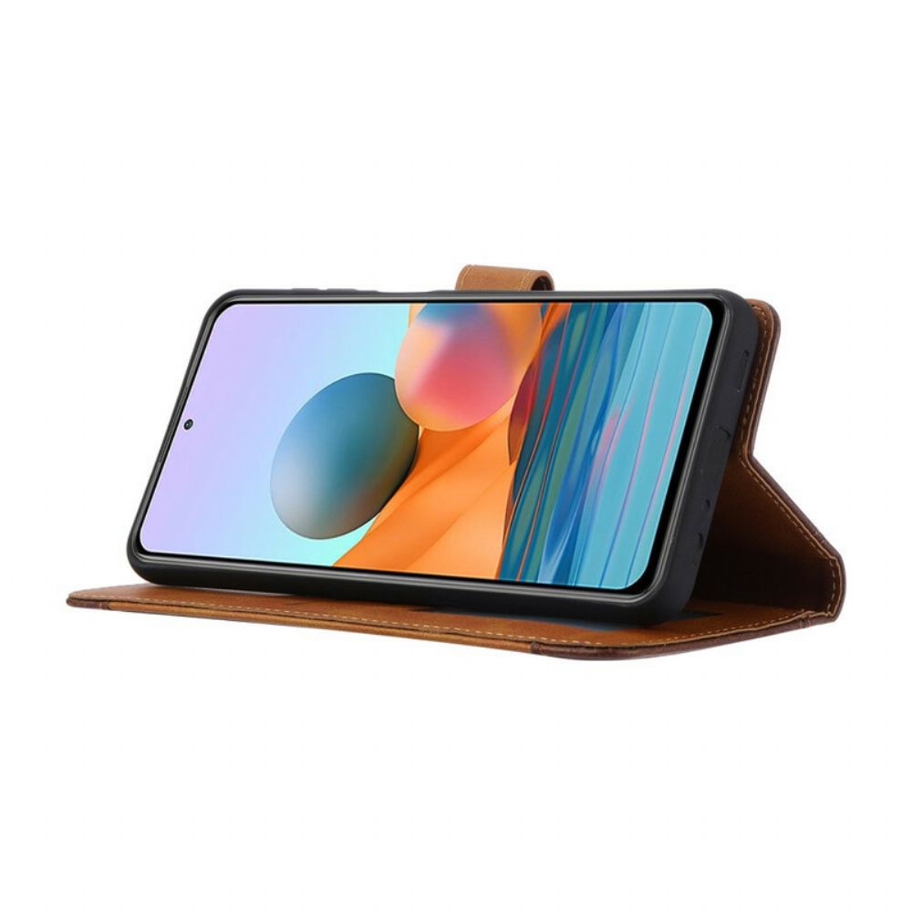 Leren Hoesje voor Xiaomi Redmi Note 10 / 10S Voorste Kaarthouder En Riem