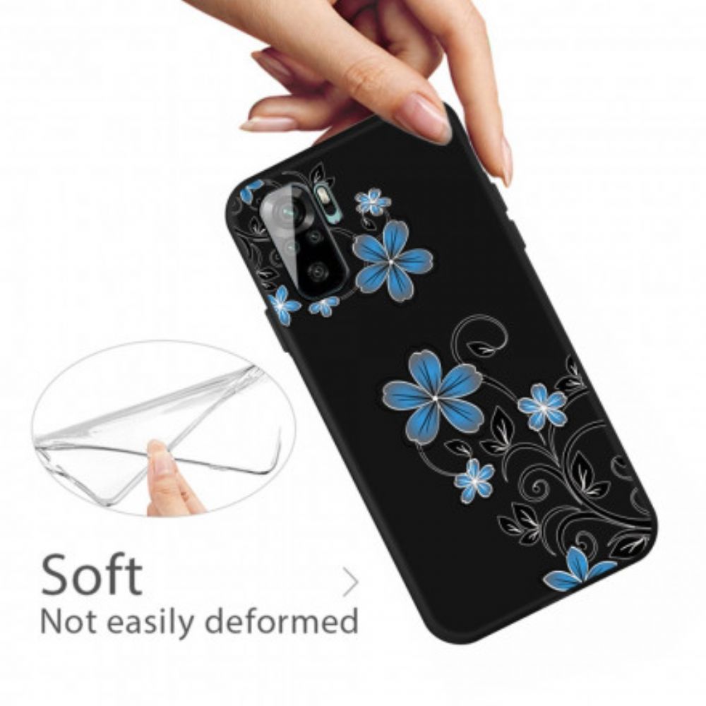 Telefoonhoesje voor Xiaomi Redmi Note 10 / 10S Blauwe Bloemen