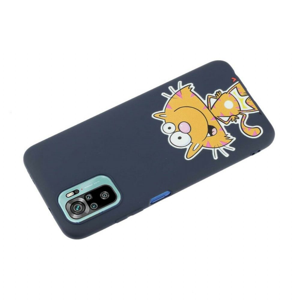 Telefoonhoesje voor Xiaomi Redmi Note 10 / 10S Kat Met Lanyard Kus