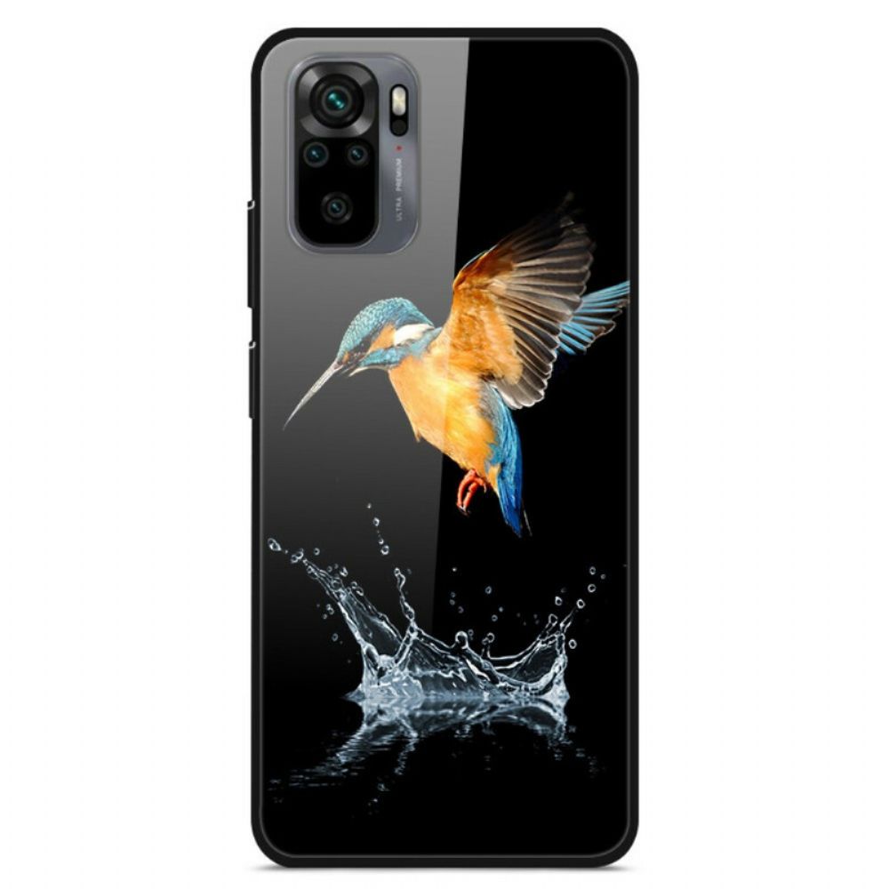 Telefoonhoesje voor Xiaomi Redmi Note 10 / 10S Kroon Vogel Gehard Glas