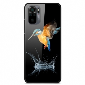 Telefoonhoesje voor Xiaomi Redmi Note 10 / 10S Kroon Vogel Gehard Glas