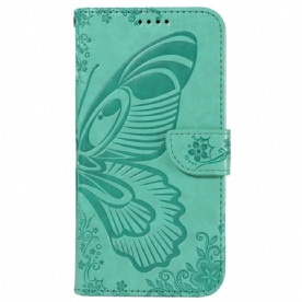 Flip Case Leren Motorola Edge 50 Ultra Vlinderprint