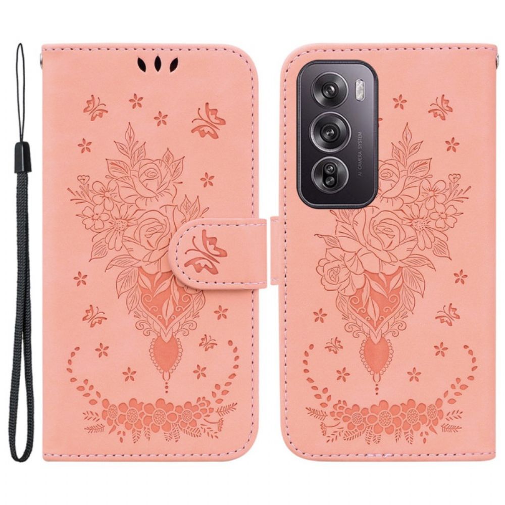 Bescherming Hoesje Oppo Reno 12 Pro 5g Vlinders En Bloemenprint