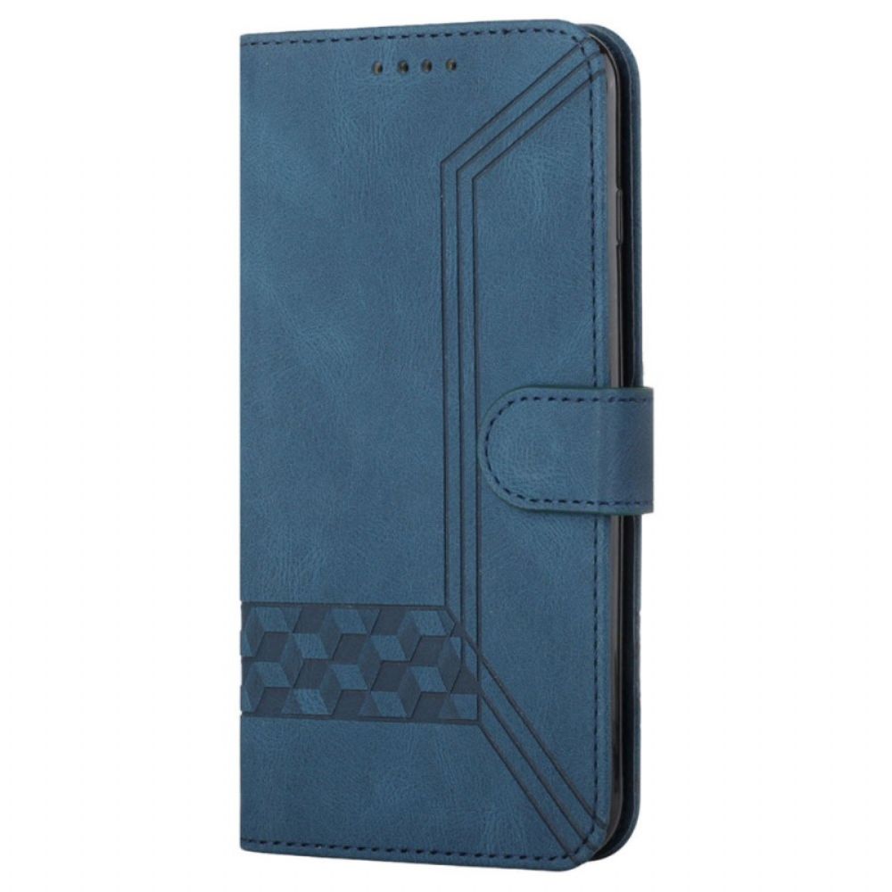 Flip Case Leren Oppo Reno 12 Pro 5g Grafische Strooklijnen