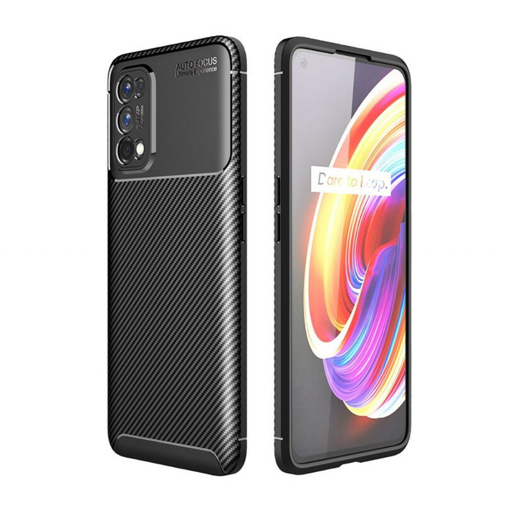 Telefoonhoesje voor Realme 7 Pro Flexibele Koolstofvezeltextuur