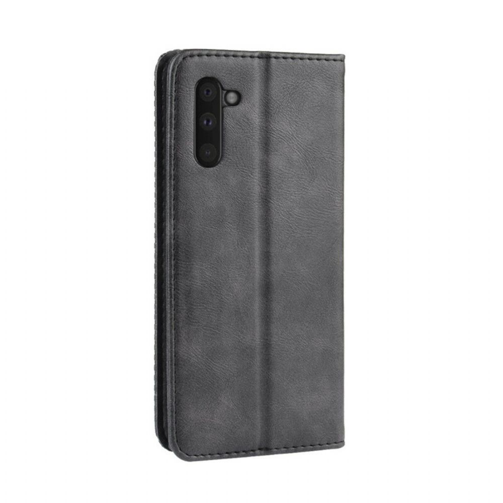 Bescherming Hoesje voor Samsung Galaxy Note 10 Folio-hoesje Vintage Gestileerd Leereffect