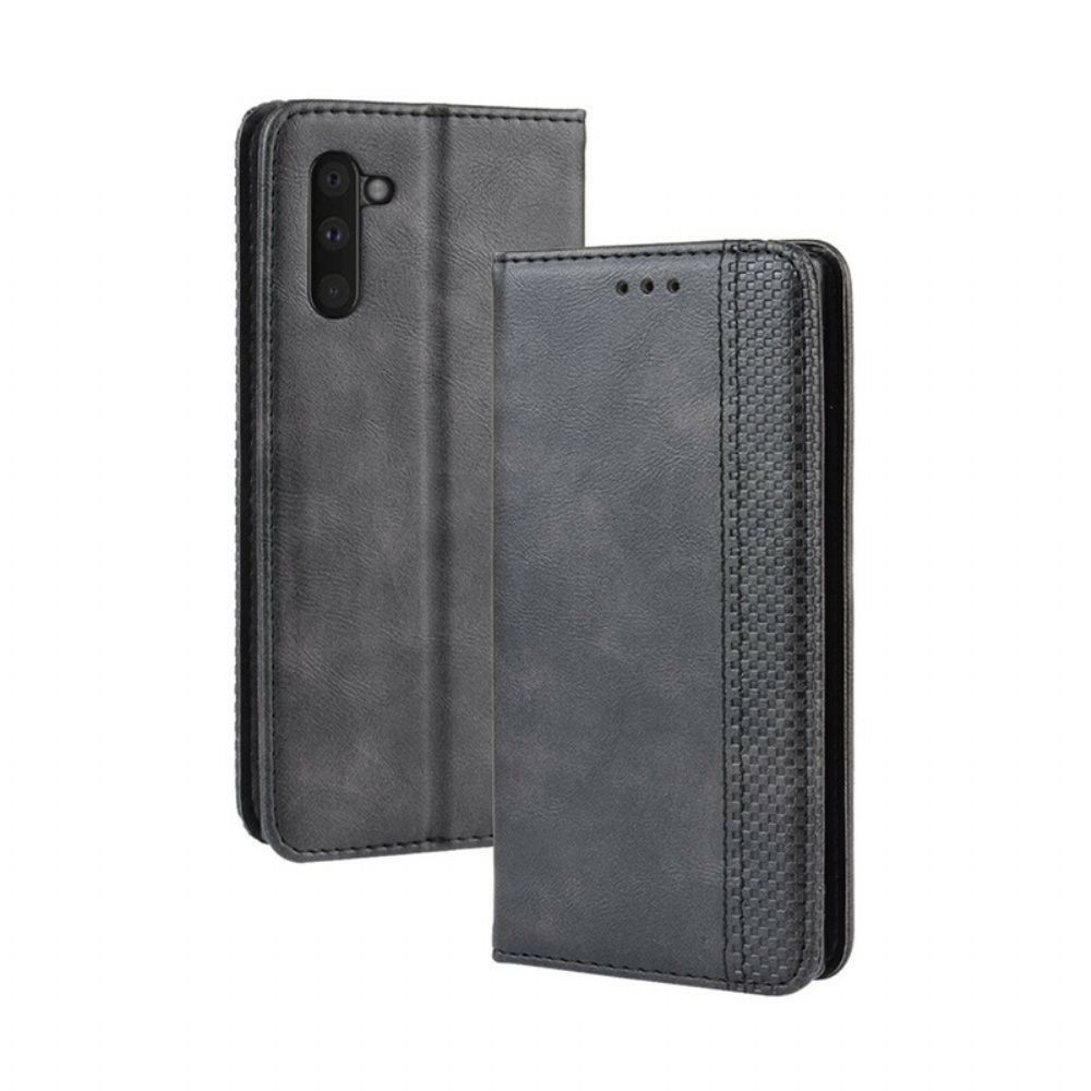 Bescherming Hoesje voor Samsung Galaxy Note 10 Folio-hoesje Vintage Gestileerd Leereffect