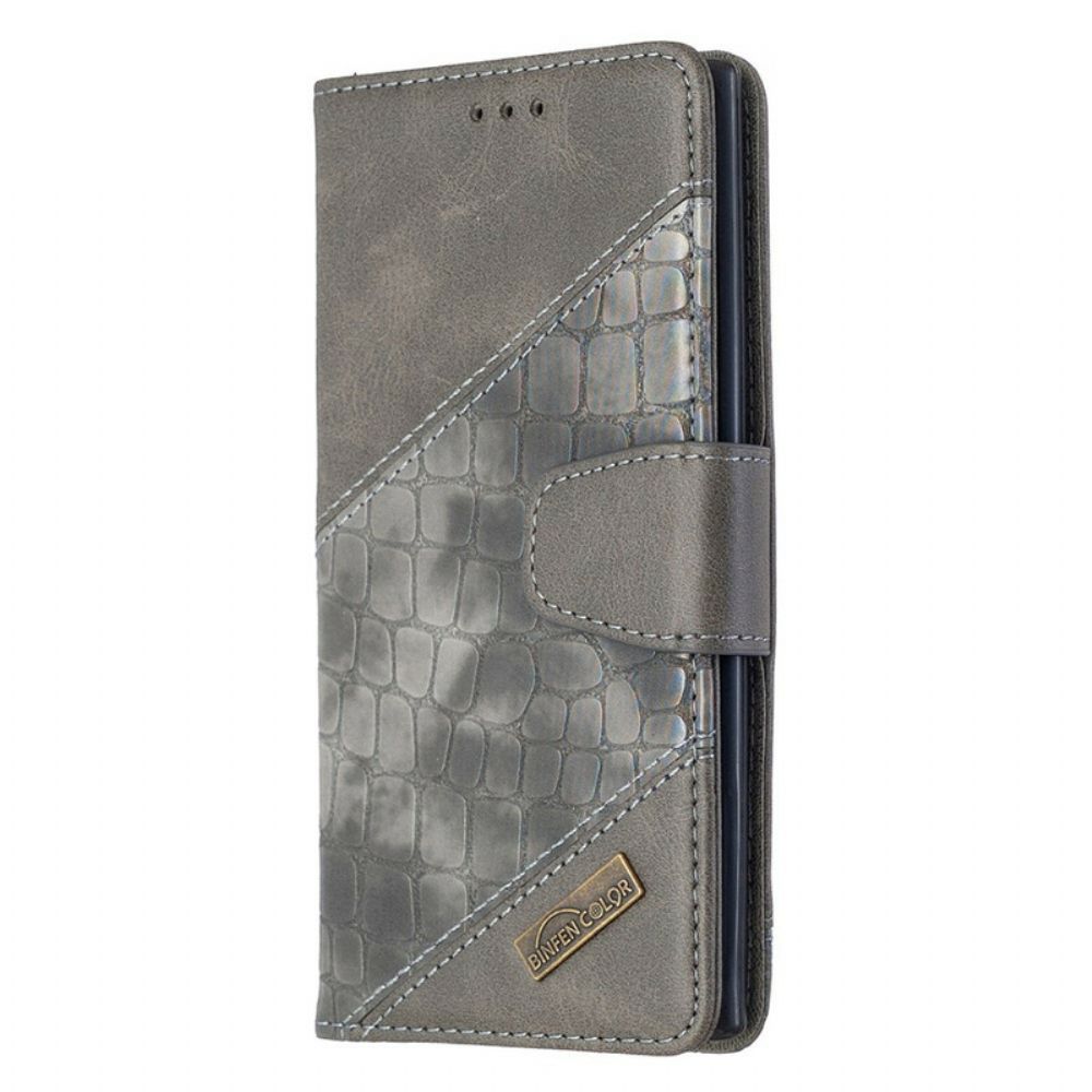 Folio-hoesje voor Samsung Galaxy Note 10 Klassiek Krokodillenleereffect