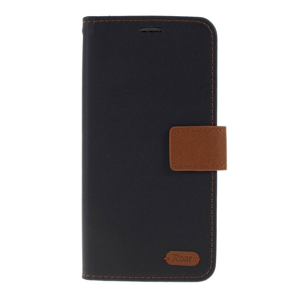 Folio-hoesje voor Samsung Galaxy Note 10 Tweekleurige Stof