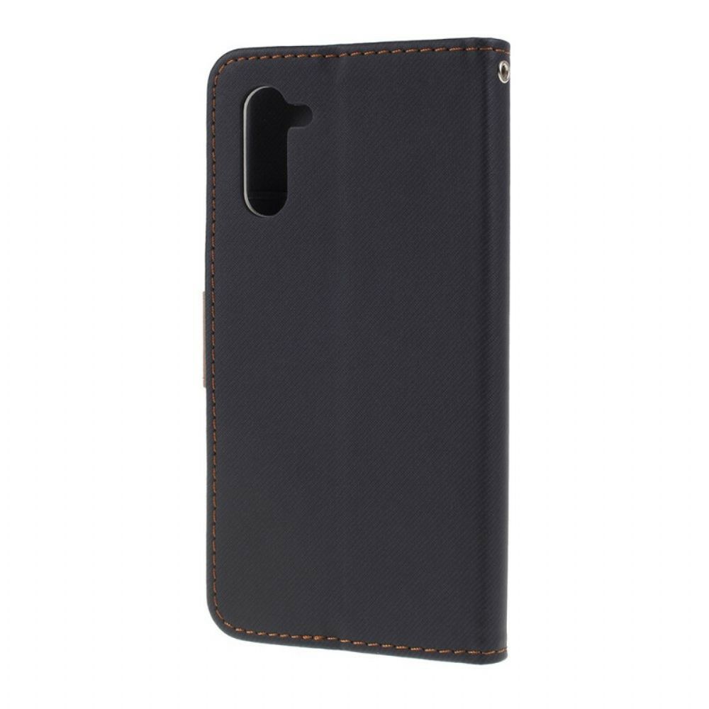 Folio-hoesje voor Samsung Galaxy Note 10 Tweekleurige Stof