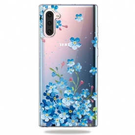 Hoesje voor Samsung Galaxy Note 10 Blauwe Bloemen