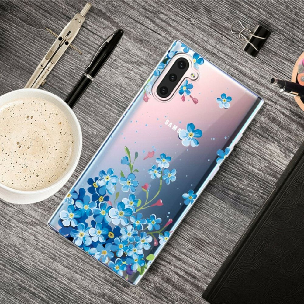 Hoesje voor Samsung Galaxy Note 10 Blauwe Bloemen