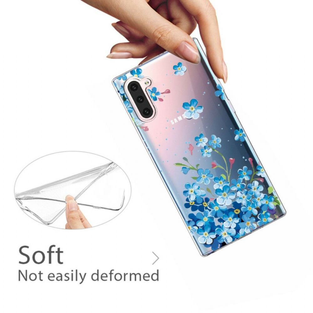 Hoesje voor Samsung Galaxy Note 10 Blauwe Bloemen