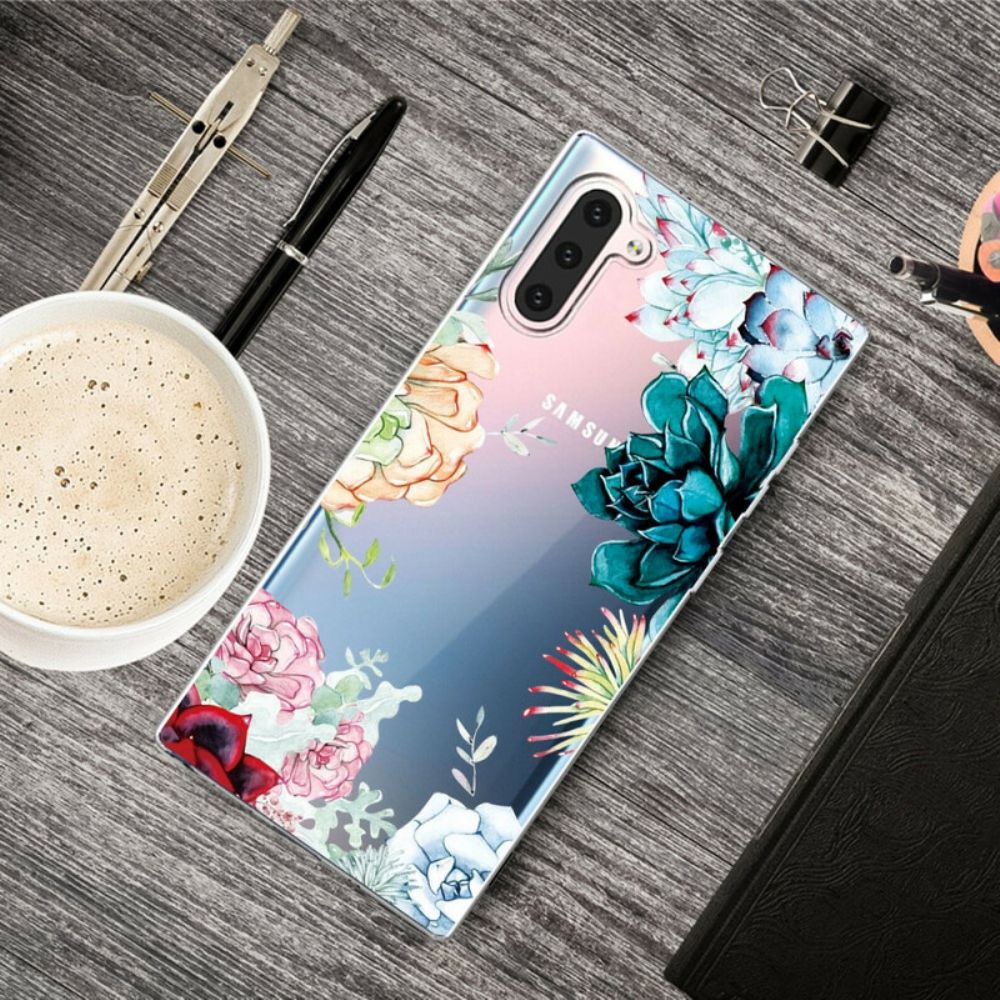 Hoesje voor Samsung Galaxy Note 10 Naadloze Aquarelbloemen