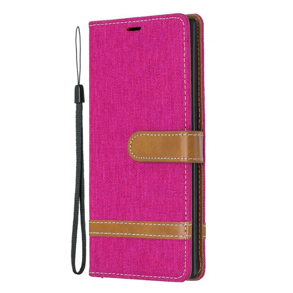 Leren Hoesje voor Samsung Galaxy Note 10 Met Ketting Band Met Stof En Leereffect