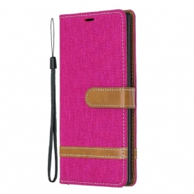 Leren Hoesje voor Samsung Galaxy Note 10 Met Ketting Band Met Stof En Leereffect