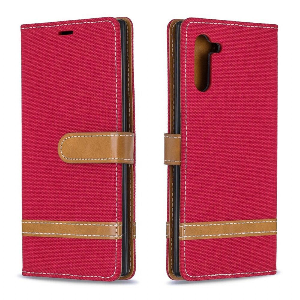 Leren Hoesje voor Samsung Galaxy Note 10 Met Ketting Band Met Stof En Leereffect