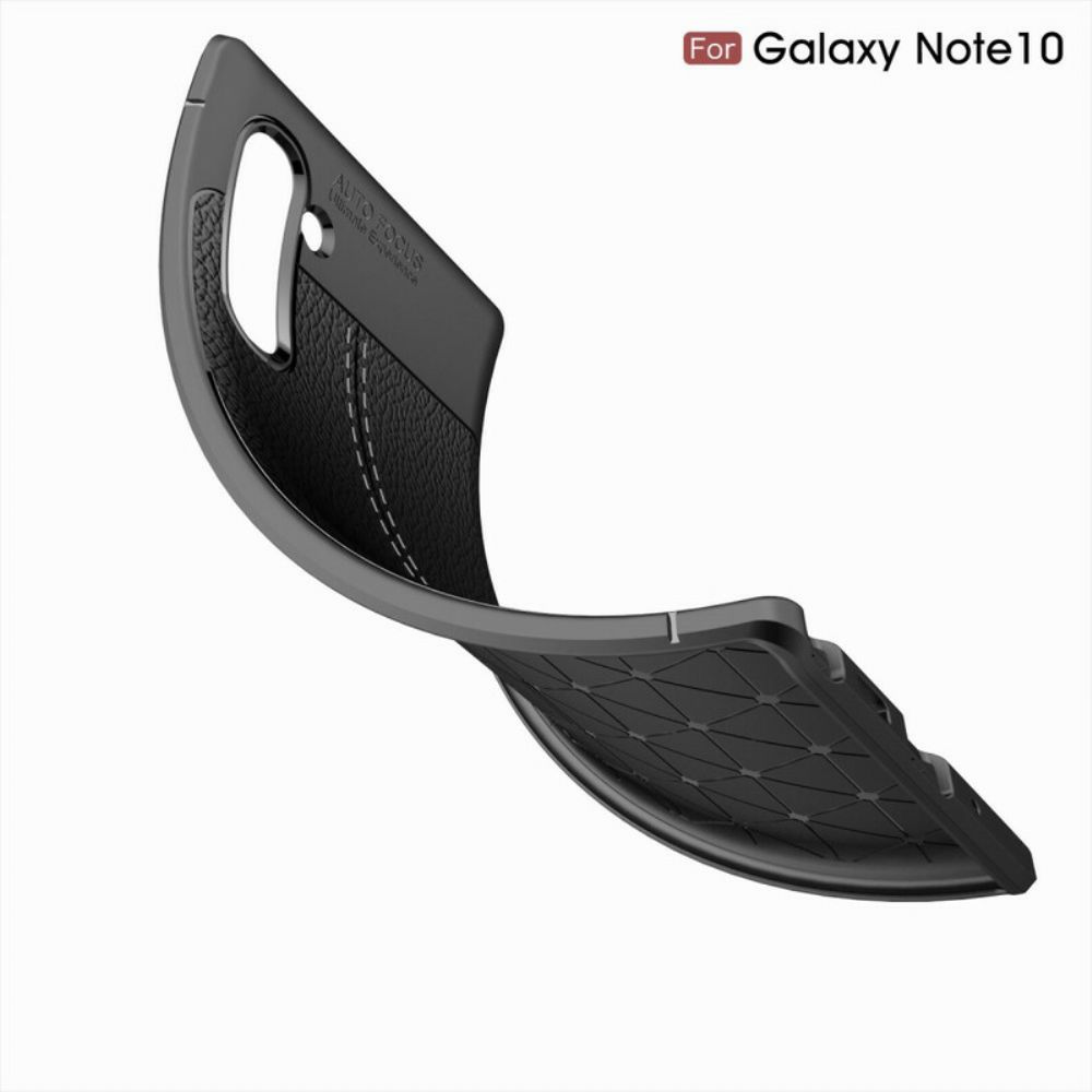 Telefoonhoesje voor Samsung Galaxy Note 10 Dubbele Lijn Litchi Leder Effect