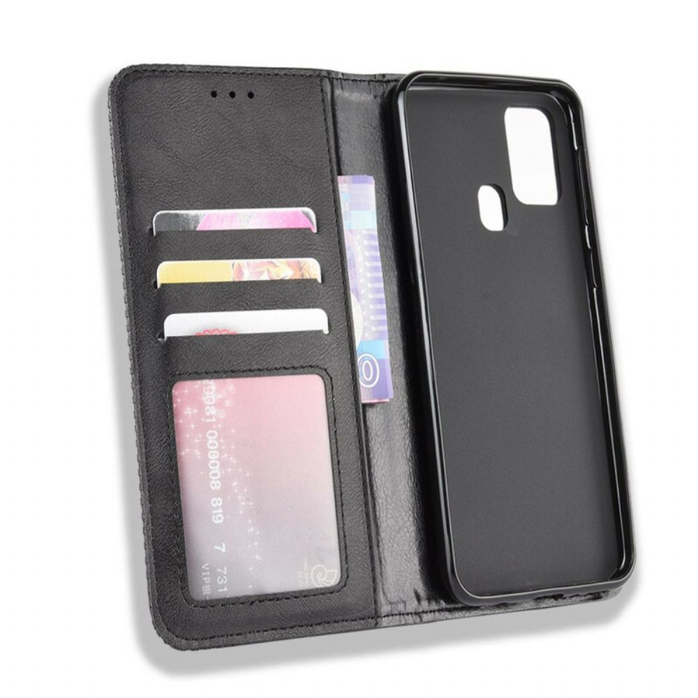 Bescherming Hoesje voor Samsung Galaxy M31 Folio-hoesje Vintage Gestileerd Leereffect