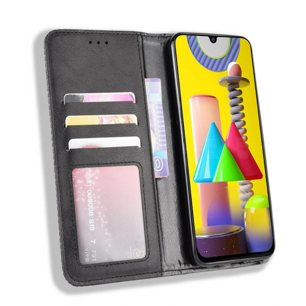 Bescherming Hoesje voor Samsung Galaxy M31 Folio-hoesje Vintage Gestileerd Leereffect