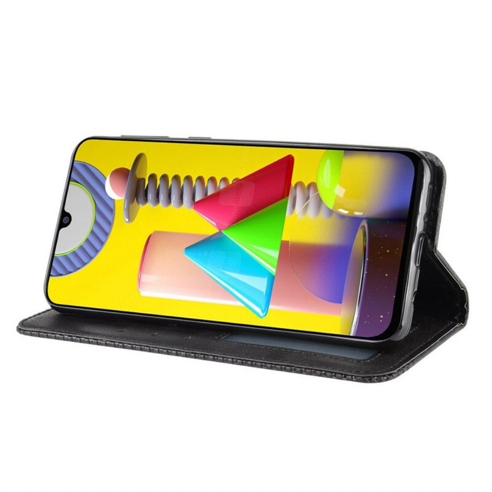 Bescherming Hoesje voor Samsung Galaxy M31 Folio-hoesje Vintage Gestileerd Leereffect