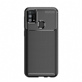 Hoesje voor Samsung Galaxy M31 Koolstofvezeltextuur Flexibel