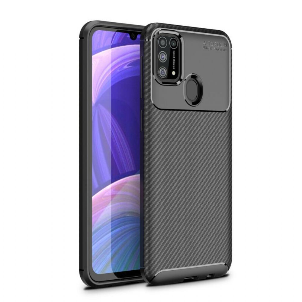 Hoesje voor Samsung Galaxy M31 Koolstofvezeltextuur Flexibel