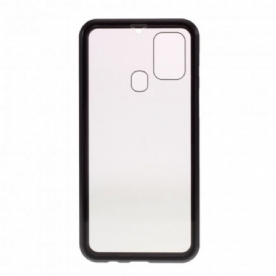 Hoesje voor Samsung Galaxy M31 Metalen Randen En Gehard Glas