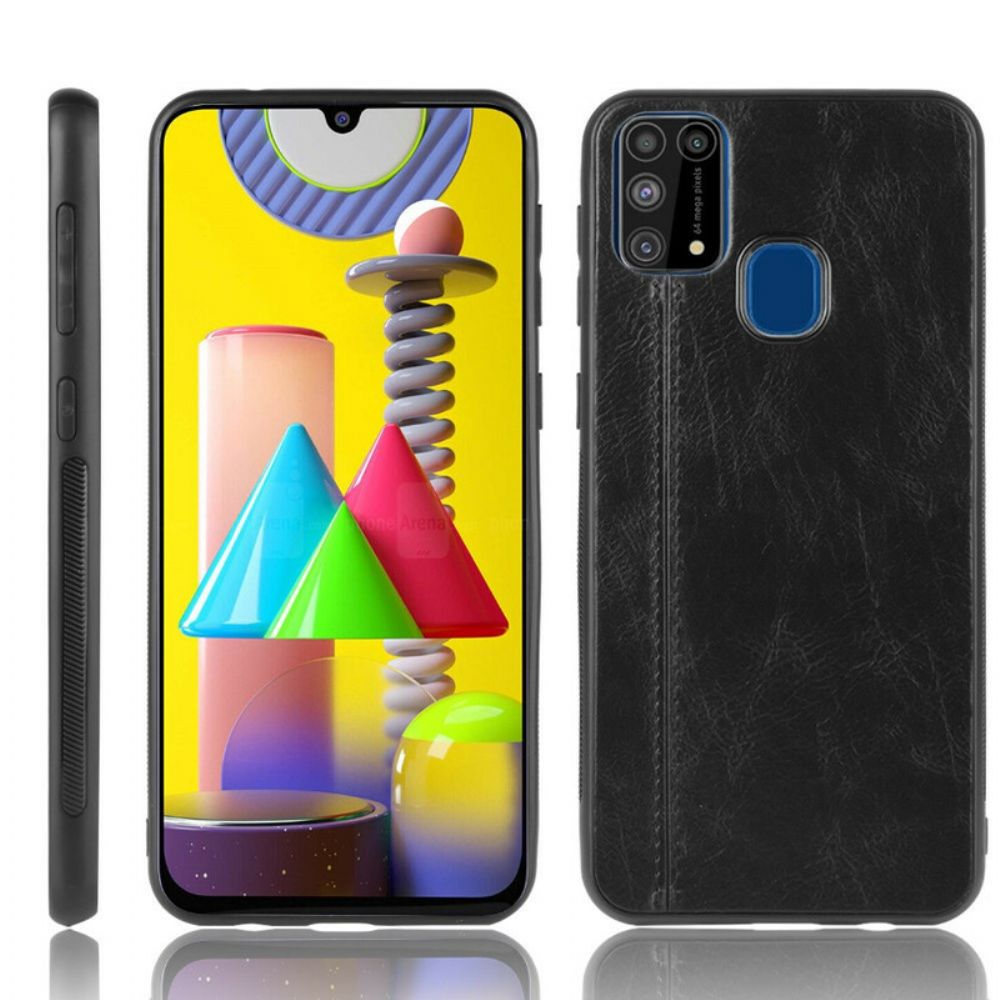 Hoesje voor Samsung Galaxy M31 Naad Leereffect