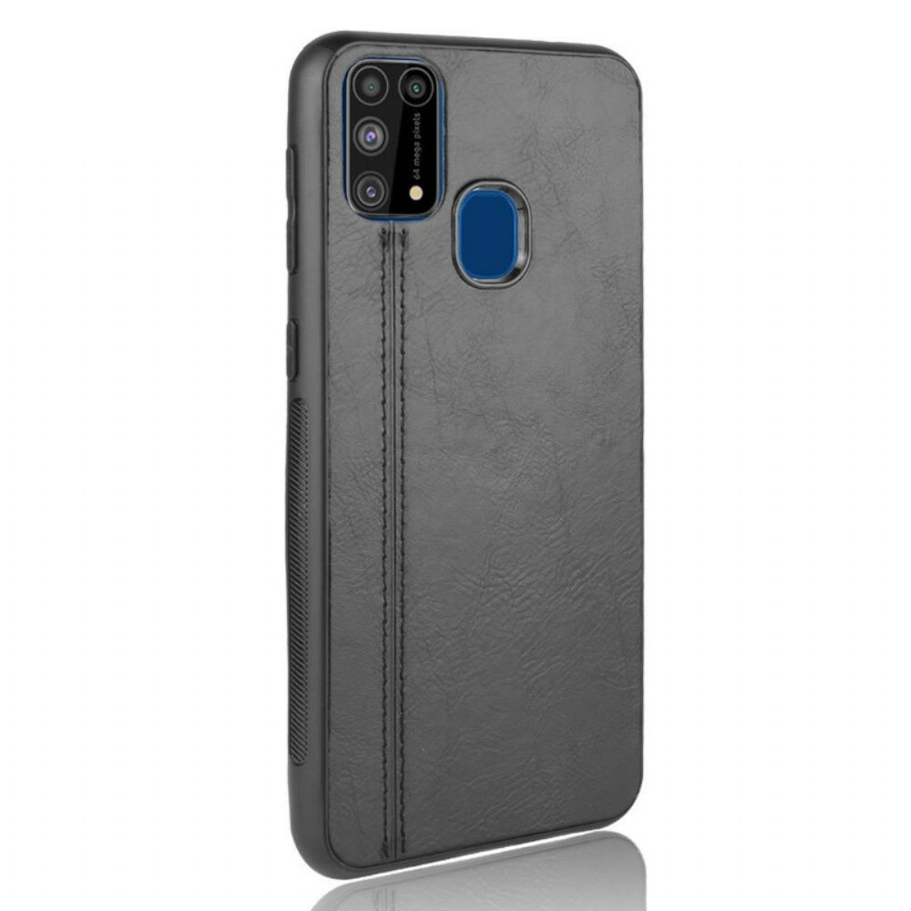 Hoesje voor Samsung Galaxy M31 Naad Leereffect