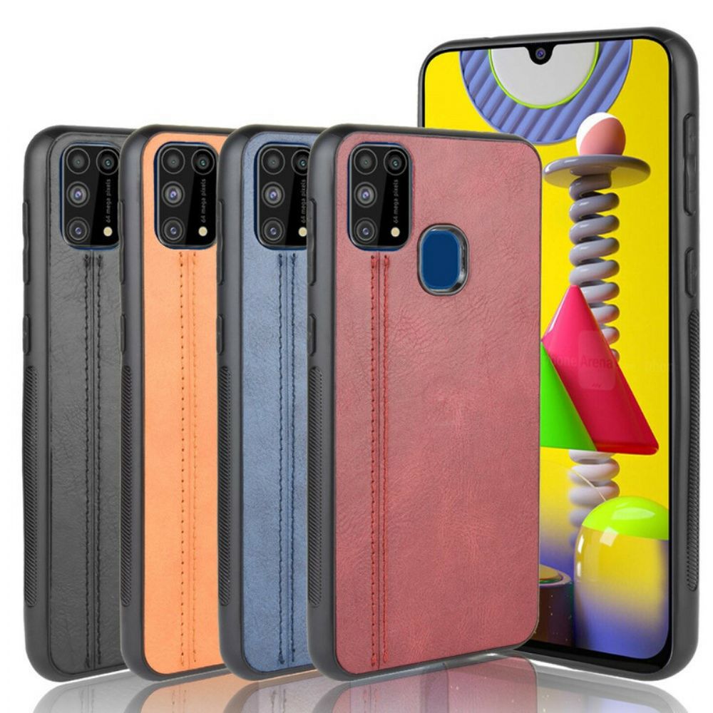 Hoesje voor Samsung Galaxy M31 Naad Leereffect