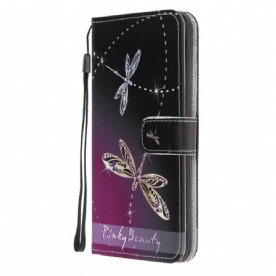 Leren Hoesje voor Samsung Galaxy M31 Met Ketting Thong Libellen