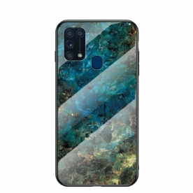 Telefoonhoesje voor Samsung Galaxy M31 Premium Kleur Gehard Glas