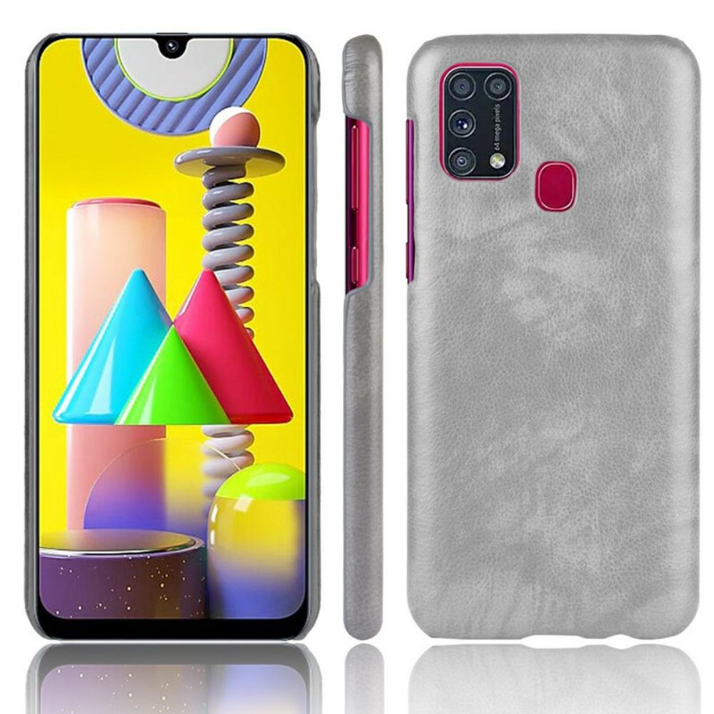 Telefoonhoesje voor Samsung Galaxy M31 Prestaties Litchi Leder Effect