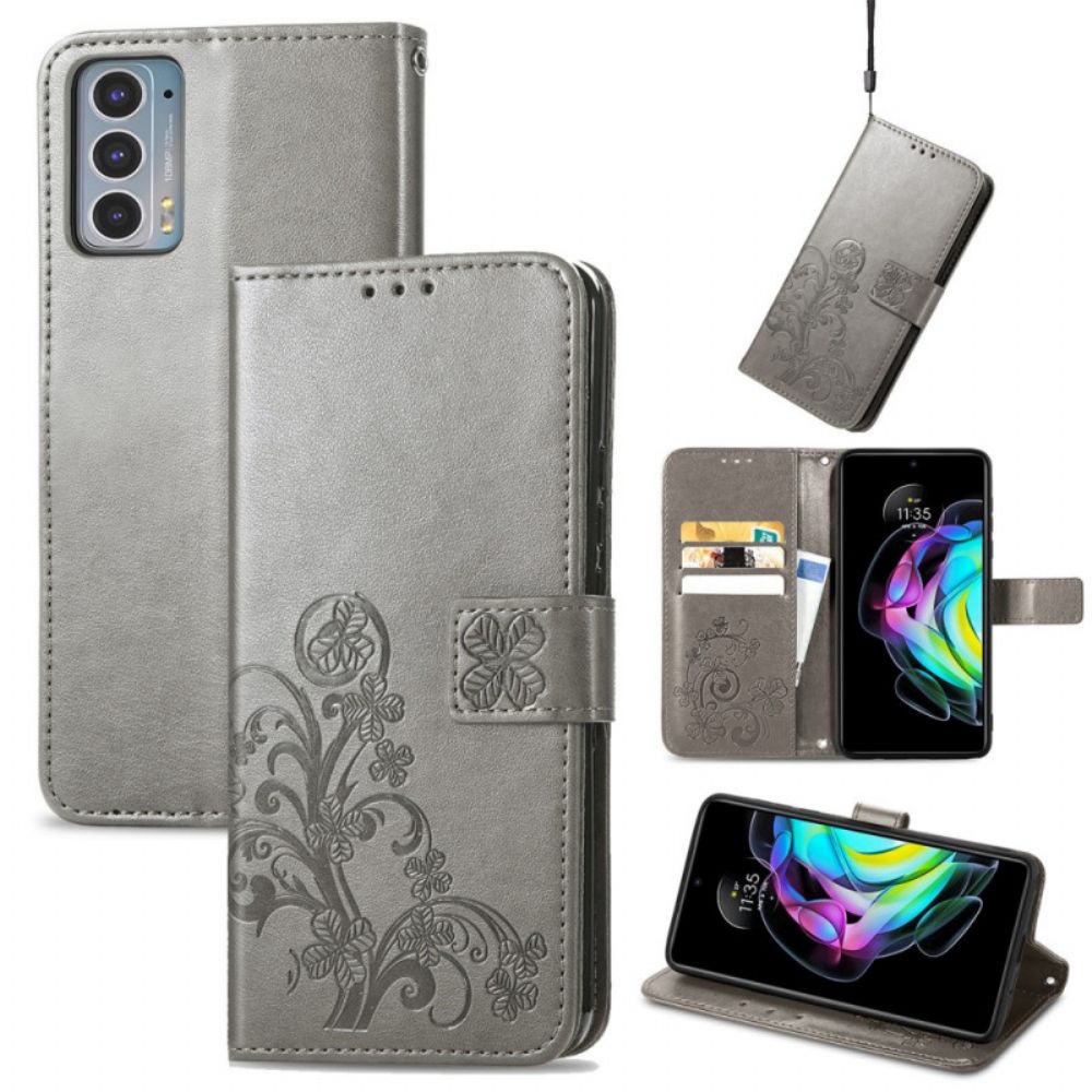 Flip Case voor Motorola Edge 20 Klavertje Vier