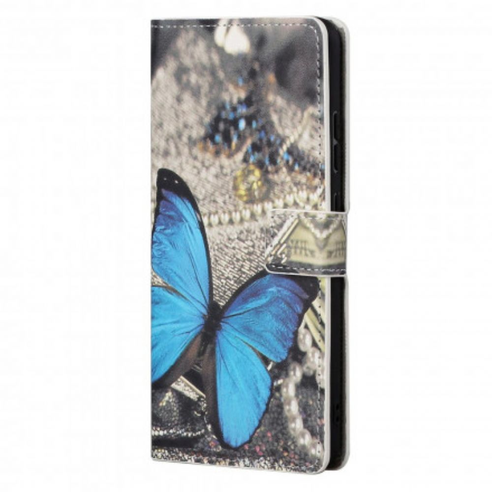 Folio-hoesje voor Motorola Edge 20 Blauwe Vlinder