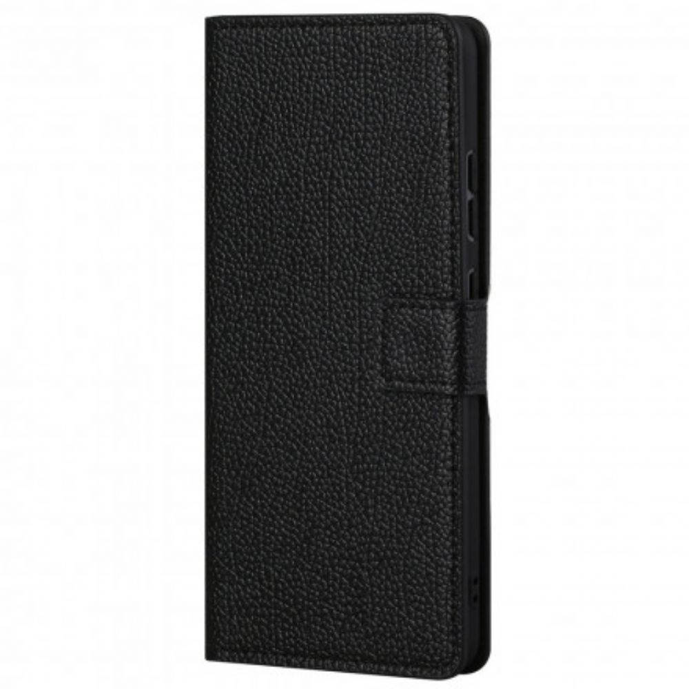 Folio-hoesje voor Motorola Edge 20 Litchi-leereffect